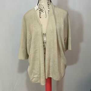 LOFT Cream Cardigan Sweater Lightweight Open-Front